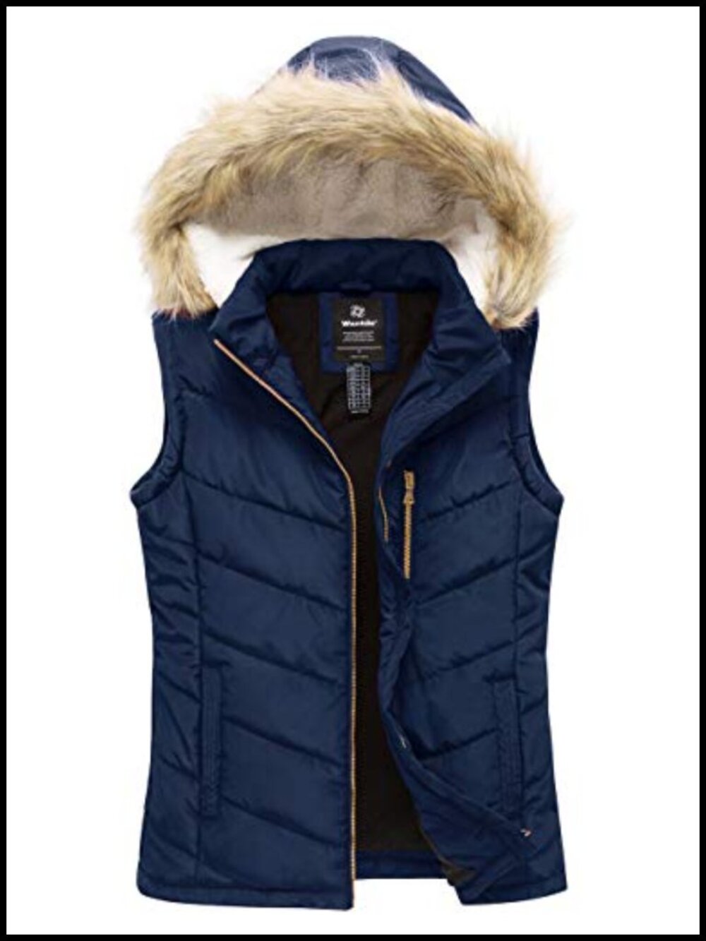 Women's Thicken Winter Puffer Vest Warm Quilted Removable Fur Hood